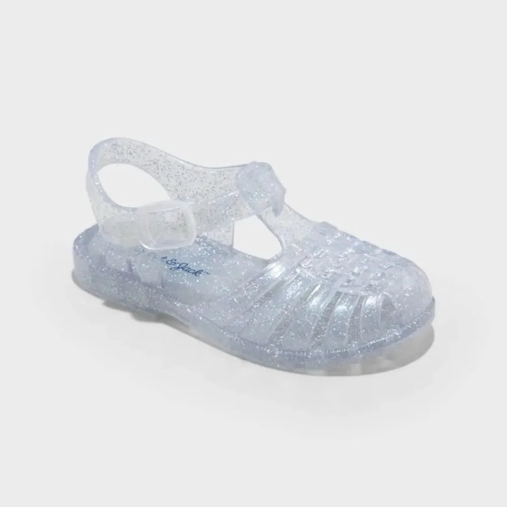Cat & Jack Toddler Sunny Jelly Sparkly Glitter Fisherman Sandals size 9T